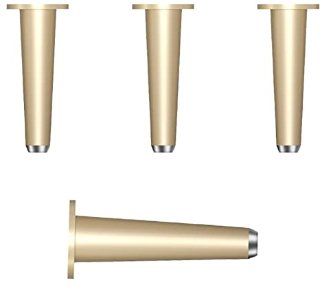 Möbelfüße aus Aluminiumlegierung, Tischbeine aus gebürstetem Kupfer, verstellbare Möbelfüße, höhenverstellbar, 6 mm, konische Beine, Schrankfüße, Sofa, Tisch, Stuhlbeine (26 cm, gebürstetes Kupfer)