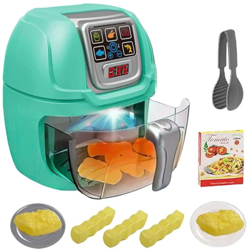My First Air Fryer - Kids Roleplay Toy with Lights & Sounds - Kitchen Playset with Colour Changing Food