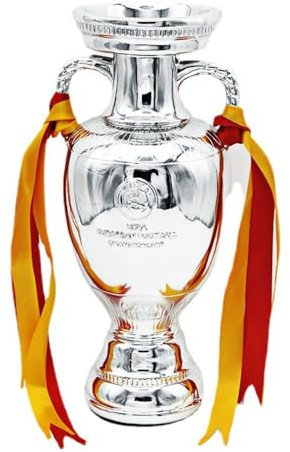 Trofeo di Calcio, Trofeo di Replica della Coppa Europea, Resina Trofeo Sportivo Coppa Europea con Nastri, Souvenir Decorativi e Oggetti da Collezione per Gli Appassionati di Sport, 16-44cm (26cm)