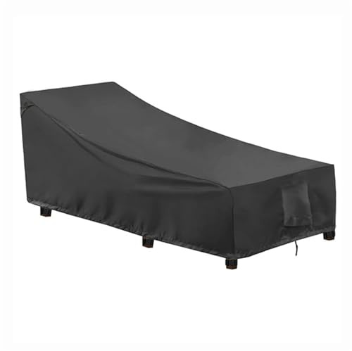 XHDZSW Housse De Chaise Longue De Jardin, Housse De Chaise Longue Imperméable Housse Bain De Soleil, Housse De Protection Bain De Soleil, pour Chaise Longue (208x76x79x41cm,Noir)