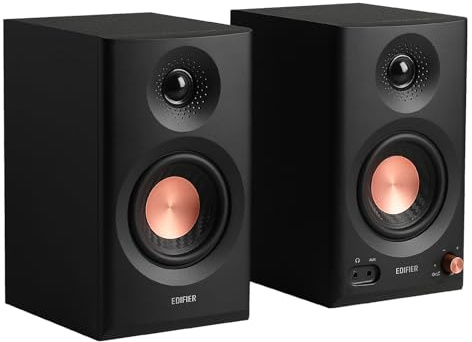 Edifier MR3 - Altavoces para Monitor de Estudio con certificación de Audio de Alta resolución, Bluetooth V5.4, Altavoces Activos para estantería, Altavoz de computadora 2.0 con Salida de Auriculares,