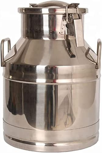 CWCQGH Seau à Lait en Acier Inoxydable, Pot à Lait, Seau de Stockage, pichet fourre-Tout avec Couvercle scellé, Argent (20L),20L