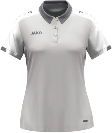 JAKO Damen Poloshirt Dynamic, hellgrau/weiß/grau, M