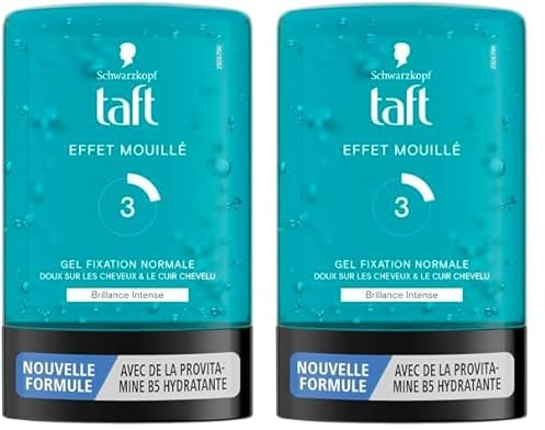 Schwarzkopf - Taft - Gel Tube Coiffant - Gel Effet Mouillé - Brillance Intense - Fixation Normale - Doux sur les cheveux - Tenue longue durée - Sans Effet Collant - Formule Provitamine B5-300 ml