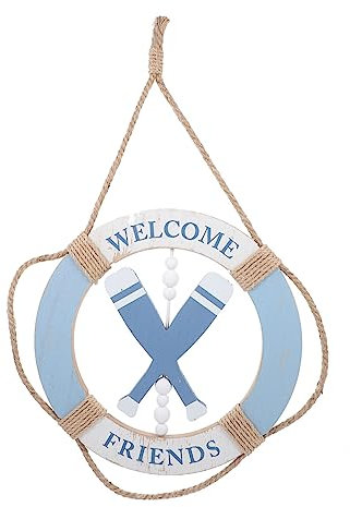 Holibanna Holz-rettungsring Wand-deko Nautische Rettungsring-dekoration Seil-installation Für Zuhause Und Geschäfte