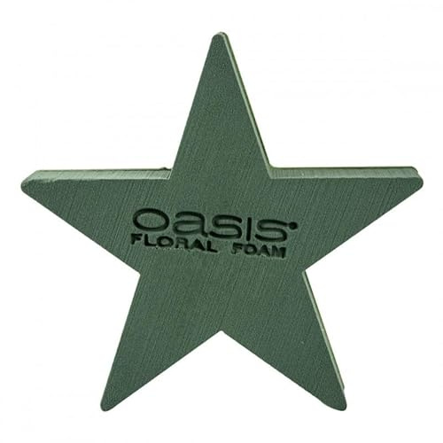 INNA-Glas Oasis Nass Steckschwamm Stern JESINA, grün, 25x25x4,5cm | Bioline Holzunterlage - Nasssteckschaum
