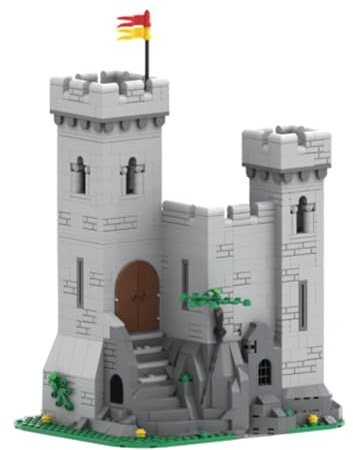 BlocteckToy Mittelalterlicher Befestigter Außenposten Bausteine, 1120 Stück im Piratenthema Mittelalter Burg Klemmbausteine Haus Set für Erwachsene und Jugen, MOC-127098