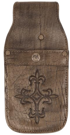 elToro Prime Brea Taschenkӧcher aus Leder – handgefertigter Pfeilköcher für 6–8 Pfeile, kompakt, Elegantes Design mit punziertem Ornament, ideal für Bogensport und Training (Antique)