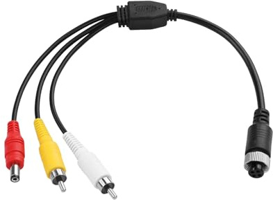 TIENFOKOTA Adaptador M12 4 Pines a RCA, Conector AV para Sistema CCTV y Cámaras de Videovigilancia (3 conectores macho + conector hembra de aviación de 4 pines, 2RCA)