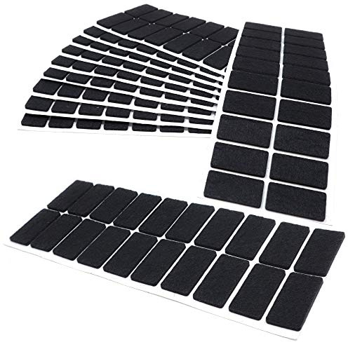 Adsamm® / 200 x Selbstklebende Filzgleiter/Schwarz / 20x40 mm/Rechteckig/Möbelgleiter aus Filz mit 3.5 mm Stärke/Möbel- und Bodengleiter