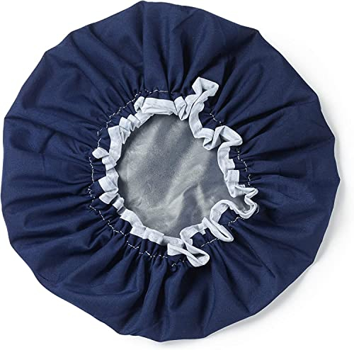 Manicare Luxury Shower Cap Blue, Waterproof Reusable Hair Cap, Unisex Bath Hat For Hair Protection, Double-layer, Elastic Trim, Suitable For All Hair Types And Lengths, Machine Washable