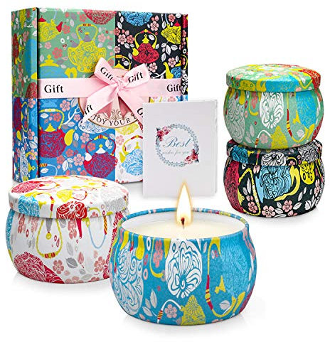 TOFU Candele Profumate Set Regalo,100% Cera di Soia Naturale per Donna, Alleviare Lo Stress e Aromaterapia Regalo Adatto per Compleanno, Festival