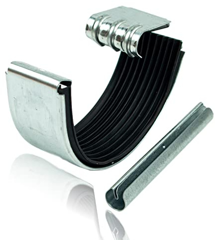 Connettore per grondaia in zinco per 25 grondaie, con connettore a tallone e chiusura a scatto con guarnizione EPDM per una connessione sicura per grondaia
