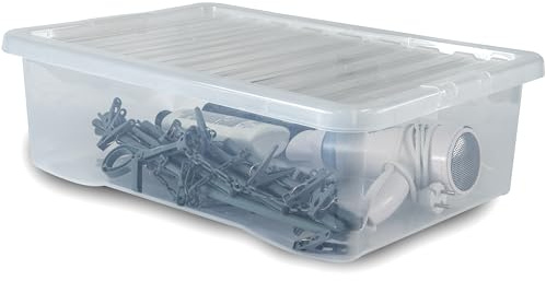UNTERBETTKOMMODE 18CM 1 Stück 32L 60x40x18cm transparent klar Kunststoff