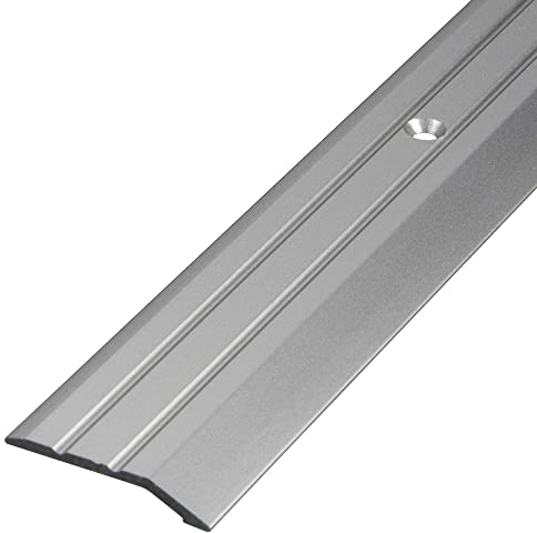 Gedotec Aluminium Übergangsprofil gelocht | 1 Stück - Abschlussprofil Alu | Fuß-Boden-Leiste höhen-ausgleich | Ausgleichsprofil Silber eloxiert | Abdeckleiste 100 cm | Übergangsschiene zum Schrauben
