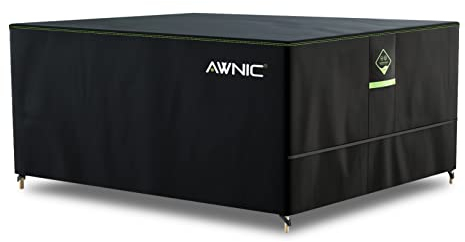 AWNIC Funda para Mesa Exterior Impermeable, Resistente a los Rayos UV, Funda Protectora Muebles Jardin, AlicanTex Tecnología Resistente a la Intemperie Funda Mesa Jardin 150x120x71.1cm