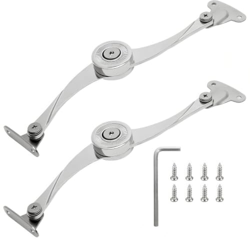 Pxyelec Lot de 2 charnières de support pour couvercle avec fermeture douce, couvercle soulevable pour boîte à jouets, angle ouvert, bureaux, armoires, portes, fenêtres, meubles