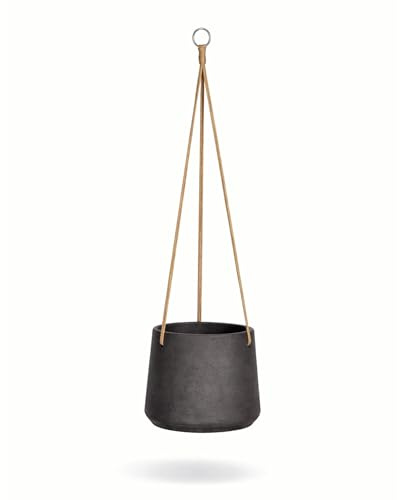 Finestgreen Hängendes Pflanzgefäß Patt Schwarz L | Hängender Blumentopf zum bepflanzen | Urban Gardening Pflanzenampel | Pottery Pots