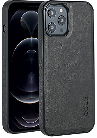 Molzar GripBig Series for iPhone 12 Pro Max Case, Built-in Metal Plate for Magnetic Mount, Works with Qi-certified Chargers, Compatible with iPhone 12 Pro Max, Black/Black