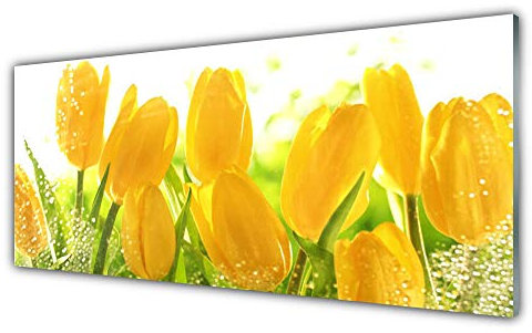 Tulup Acrylic Glass Print 125x50cm Wall Art - Wall Picture Plastic Acrylic Glass - Tulips Floral