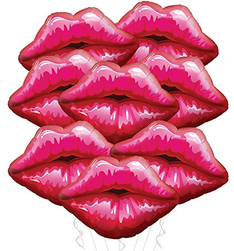 KatchOn, Red Lip Balloons Decorations - 30 Inch, Pack of 8 | Kiss Balloons | Lips Balloons for Valentines Day Decorations | Lip Foil Balloons for Anniversary Decorations | Valentines Decor