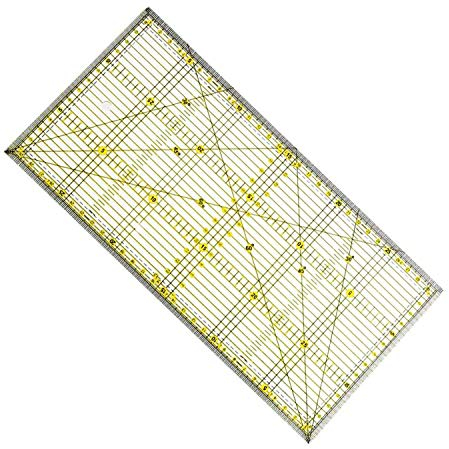 Premium Patchwork Lineal 30 cm x 15 cm Transparent 2-farbiger Druck mit cm-Raster und Winkelanzeige in 30°/45°/60° Rollschneider Patchwork Bastel Näh Quilten Schneider Universal Lineal zum Nähen