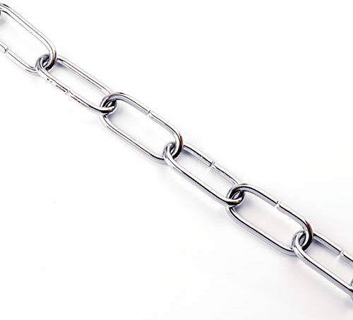 ORION LIGHTSTYLE Kette für Kronleuchter Lampenkette 1m Gliederkette Kronleuchteraufhängung Leuchtenkette Eisenkette Rundgliederkette Metall (Chrom, 4.5mm)