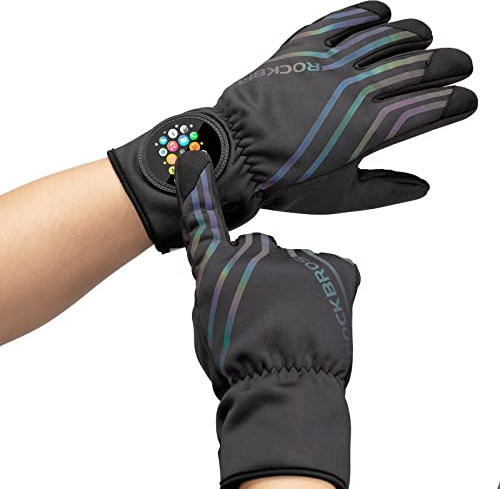 ROCKBROS Fahrradhandschuhe Herren Damen, Laufhandschuhe Atmungsaktive Unisex für Radsport, Rennrad, Mountainbikes Schwarz M-2XL