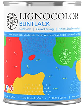 Lignocolor Buntlack glänzend (750 ml, Dunkelbraun) | hochbeständiger Lack für Holz, Metall, Kunststoff & Kinderspielzeug