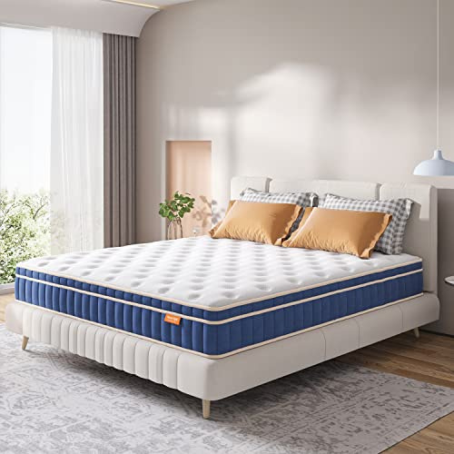 Sweetnight Colchón Muelles Ensacados 150 x 190 cm, Colchón Híbrido de Muelles con Espuma Viscoelástica, Altura 20 cm, Transpirable, Cómodo, Silencioso, 150 x 190 x 20cm