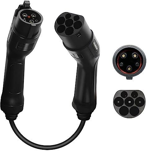 VORSPRUNG® EV Adapter from Type 1 EV Vehicle (ONLY) to a Type 2 Charger or Cable - 32A Electric Car Charging Converter, for conversion, Electric Vehicles, T1 Cars to T2 Adaptors Chargers Cables