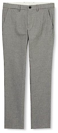 Tommy Hilfiger Pantaloni di Stoffa Uomo Bleecker Fake Solid Wool Look Elasticizzati, Grigio (Iron Grey), W31/L34