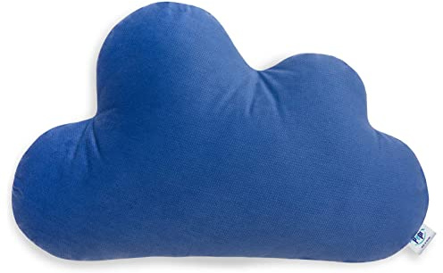 Pepi - Kuschelkissen Kinder - Wolkenkissen - Handgenäht Kissen Kinderzimmer - Baby Kissen Wolke Deko - Kinderkissen Dunkelblau