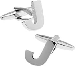 Stfery Manschettenknöpfe Herren Cool, Manschettenknöpfe Buchstaben Silber Versilbert Cufflinks Buchstabe J Schmuck Geschenk