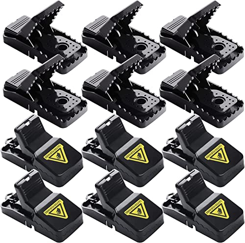 Mausefalle,12er Set Profi Mäusefalle,Wiederverwendbar Mouse Trap,Mäusefalle Schlagfalle Rattenfalle,Mausefallen in Haus und Garten,Mousetrap Schlagfalle für Maus Ratte