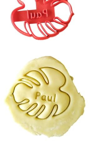 Cortador de galletas de hojas tropicales - Personalizable con el nombre