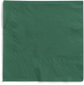 MANK Serviette in DUNKELGRÜN, 3-lagiges Tissue, 33x33 cm, 1/4 Falz, 100 Stück, elegante Papierservietten für Gastronomie, Bar, Restaurant & Events