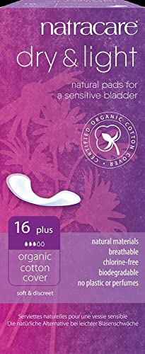 Natracare Dry & Light - Inserto per incontinenza Plus, 16 pezzi