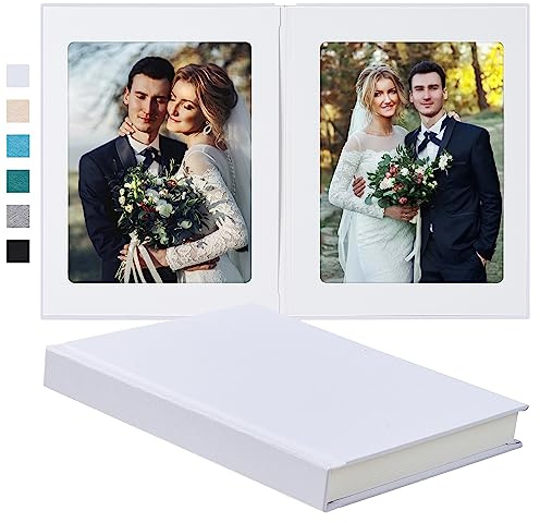 Pssoss Photo Album 8x10 with Writing Space Linen Cover 8x10 Photo Album Book Holds 30 Photos Ideal for Wedding Theme-Album and Baby Photo Albums (White,30 Pockets)