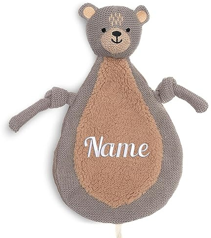 Elefantasie Schnuffeltuch mit Name Bestickt Kuscheltuch personalisiert Bär Geschenk zur Geburt