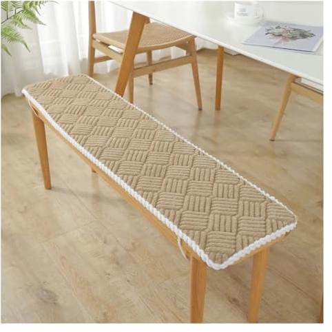 ILiemao Sitzkissen Bank Bankkissen, Bankauflage Stuhlkissen, Waschbar Abnehmbarem Sitzauflage Bank rutschfeste Sitzpolster Bank Für Innen, Außenbereich, Möbel, Fenster(Color:Khaki,Size:180x50 cm)