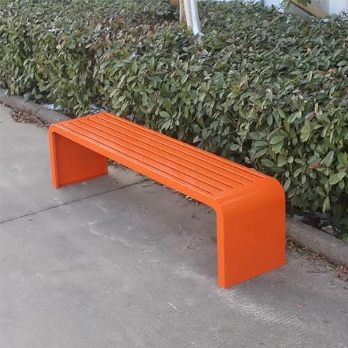 KXJPIZIYB Gartenbank Metall, Wetterfeste Veranda-Bank aus Metall, Terrassen-Veranda-StuhlmöBel, Lattenrost-Design Ohne RüCkenlehne (Farbe: Blau, GrößE: 100 cm)(F,100CM)