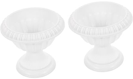 OFFSCH 2stücke Europäischer Blumentopf Aus Kunststoff Wasserdichtes Blumenpflanzgefäß Für Hochzeit Garten Und Balkon Dekorative Blumencontainer Im Vintage-Stil ø Höhe