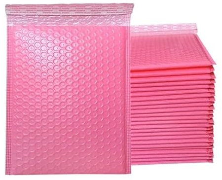Versandtaschen 100 Stück Verpackungs-Versandtaschen, selbstdichtend, schwarz, wasserdicht, Kuriertaschen, Luftpolstertaschen, gepolsterte Luftpolsterumschläge, Versandtaschen LuftpolsterumschläGe(Pink