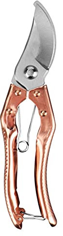 WDWDW Secateurs Steel Blade Pruning Shears, With Handles Gardening Pruning Scissors Bonsai Cutters Professional Gardening Hand Tool Scissors Kit,Rose Gold