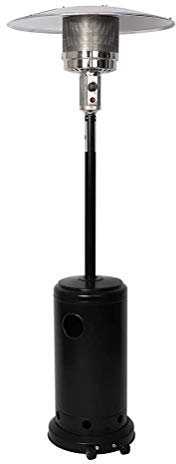 YJKKZQLB Chauffage Exterieur Vertical Chauffe extérieur Radiateurs, Chauffage au gaz Propane Permanent avec des Roues, Convient for Les Bars en Plein air Restaurants (Color : Black)