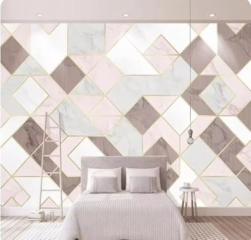 vsdhlsidgl Wandbild Tapete 3D Abstrakt Rosa Geometrische Tapete Wohnzimmer TV Sofa Schlafzimmer Hintergrund Wanddekor, 3D, 200x140cm