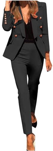 2025 Tailleur Femme pour Mariage Ensemble de Vêtements 2 Pièces Elegant Couleur Unie Slim Fit Tailleurs-Pantalons Femmes Ceremonie Blazer Veste Formel Bureau Travail Pantalon Ensemble Costumes