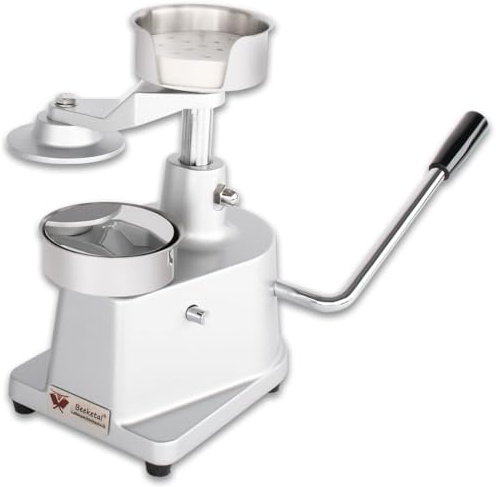 Beeketal 'BPP-3P' Hamburgerpresse Patty Maker für 10 cm Hamburger Patties | Profi Burgerpresse aus Alu und Edelstahl mit rutschfesten Gummifüßen | Inkl. 500 Stück Antihaft Trennblätter