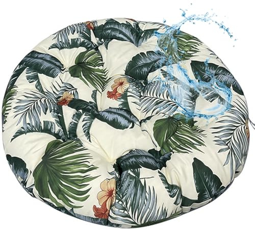 MSNCS Rundes Papasansessel Kissen Wasserdicht Sitzkissen Hängesessel Outdoor/Indoor Bodenkissen Kissen für Schwenksessel, Korbsessel Outdoor Gartenmöbel Sitzauflage Auflage(Color 1,110x110cm)